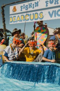 2nd graders on their float that placed for a win at homecoming parade